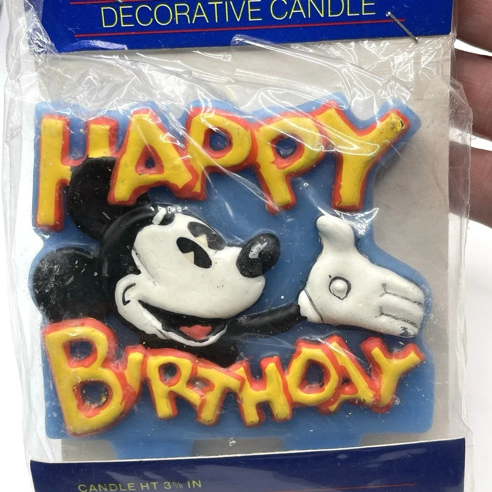 Vintage Disney‎ Mickey Minnie Mouse Birthday Candles LOT of 3 Gibson Greetings